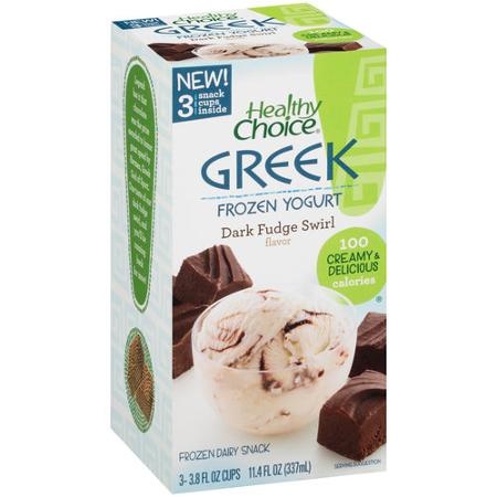 slide 1 of 1, Healthy Choice Dark Fudge Swirl Greek Frozen Yogurt , 3 ct; 4 oz