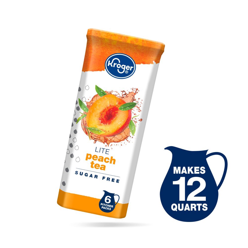 slide 1 of 5, Kroger Light Peach Iced Tea Drink Mix - 6 ct; 2 qt, 6 ct; 2 qt