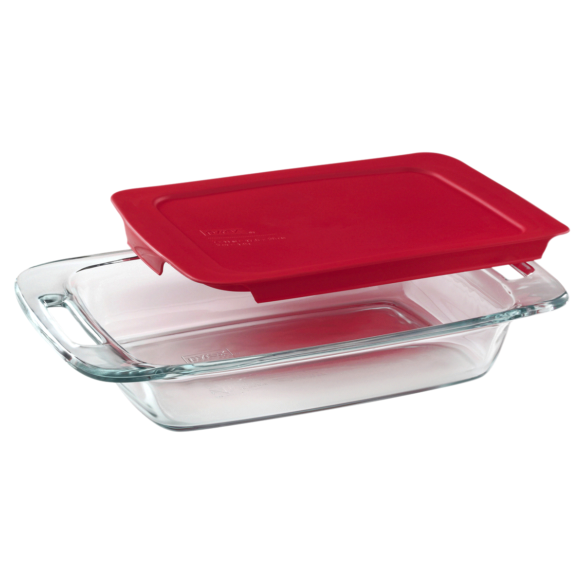 slide 1 of 4, Pyrex Easy GrabOblong Baking Dish with Red Plastic Lid, 1 ct