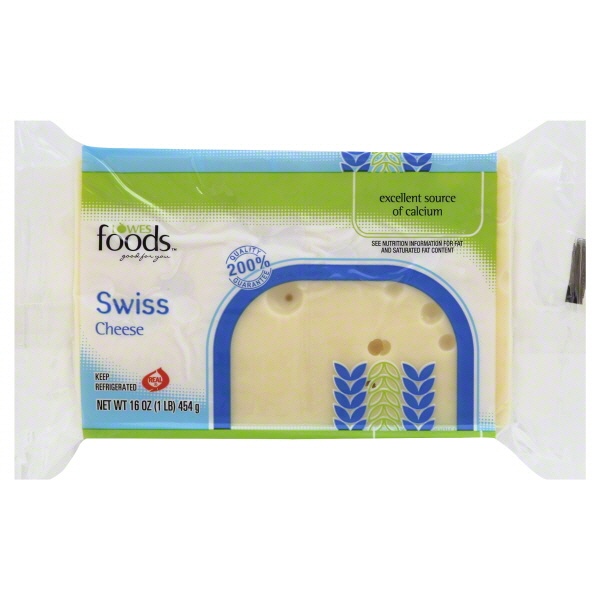 slide 1 of 1, Lowes Foods Swiss Cheese Chunk, 16 oz