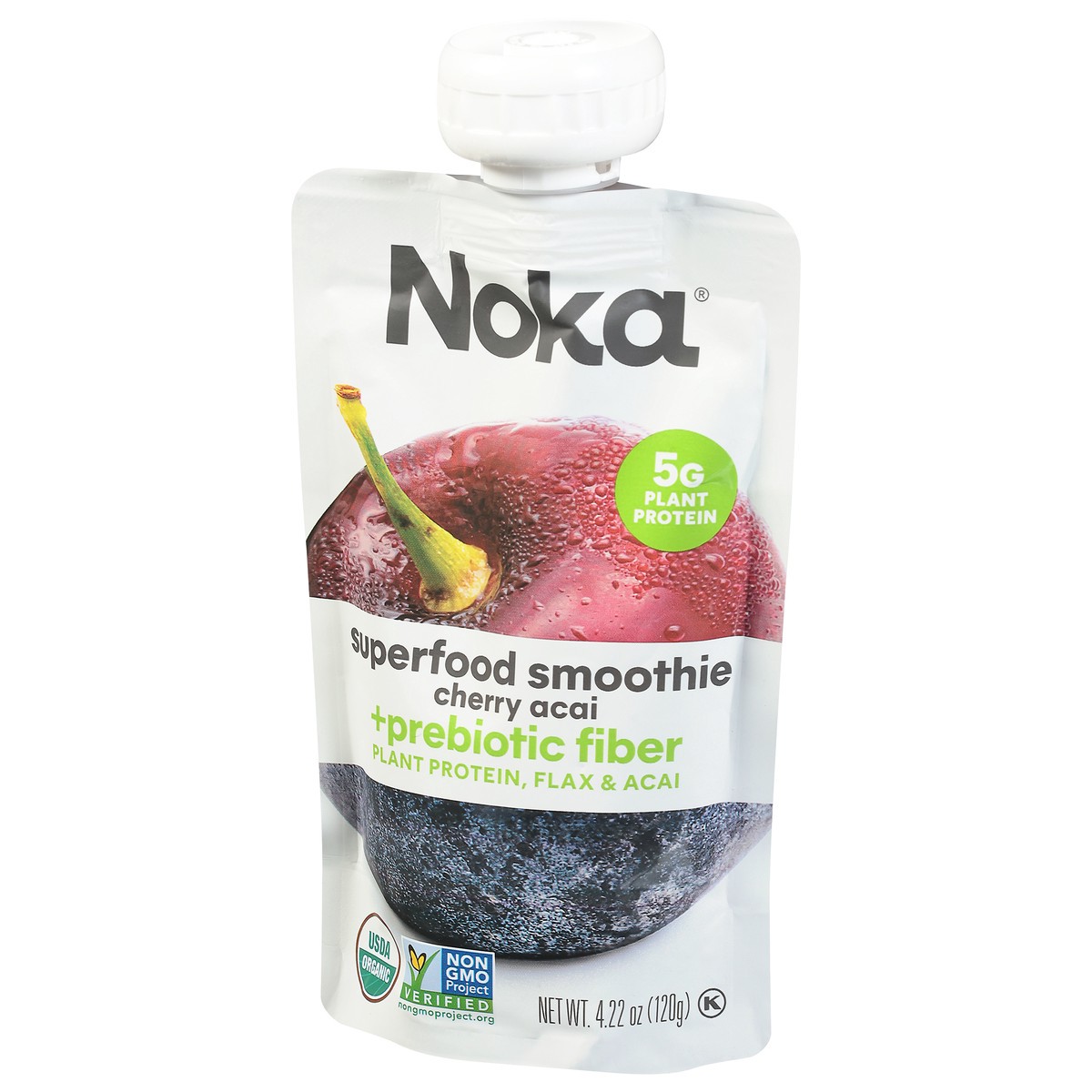 slide 3 of 9, NOKA Cherry Acai Superfood Smoothie + Prebiotic Fiber, 4.22 oz