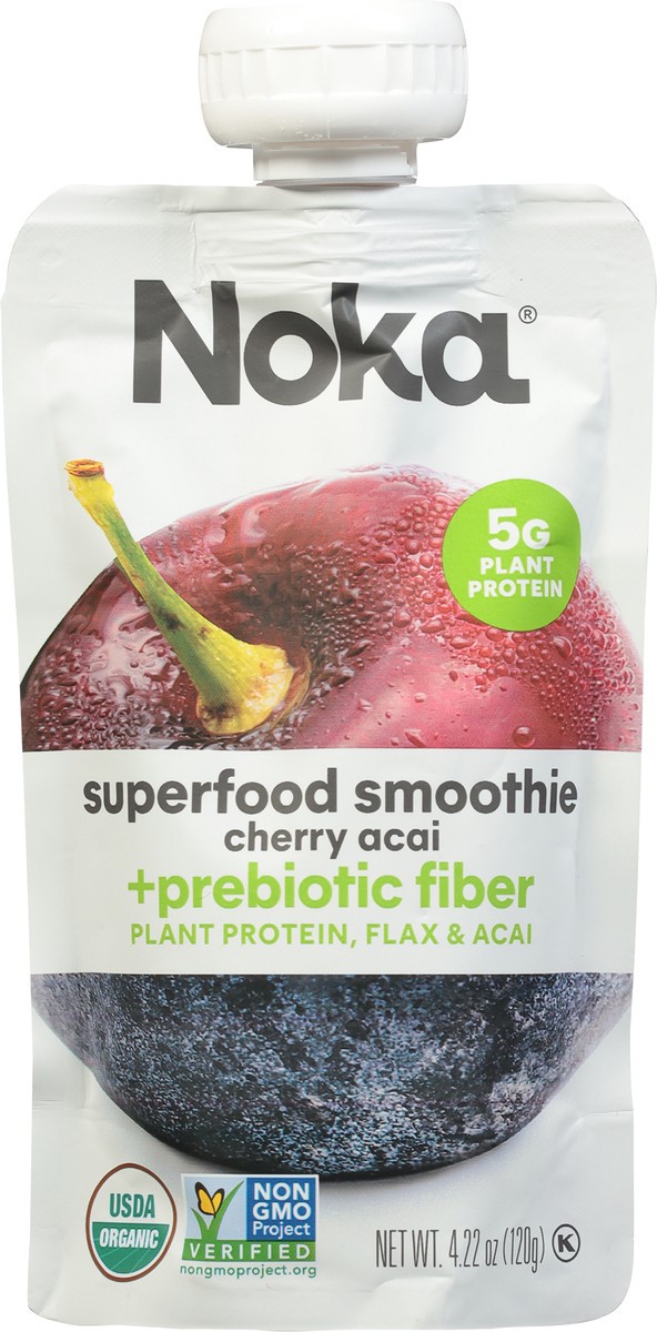 slide 6 of 9, NOKA Cherry Acai Superfood Smoothie + Prebiotic Fiber, 4.22 oz