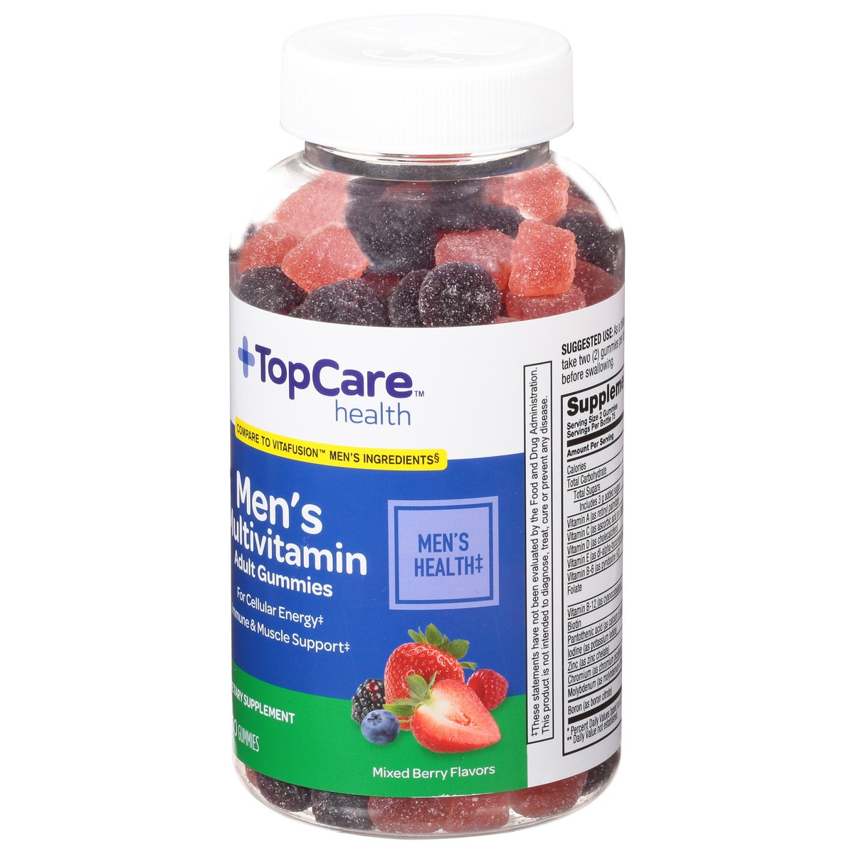slide 3 of 9, TopCare Health Men's Strawberry and Berries Flavors Multivitamin 150 Adult Gummies, 150 ct