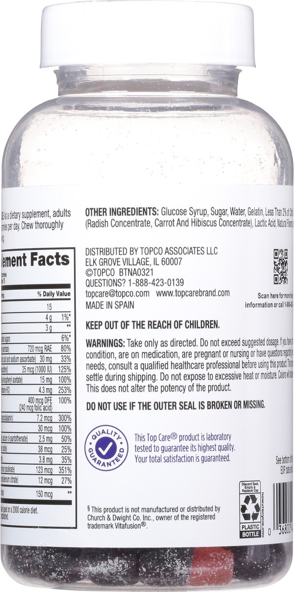 slide 7 of 9, TopCare Health Men's Strawberry and Berries Flavors Multivitamin 150 Adult Gummies, 150 ct