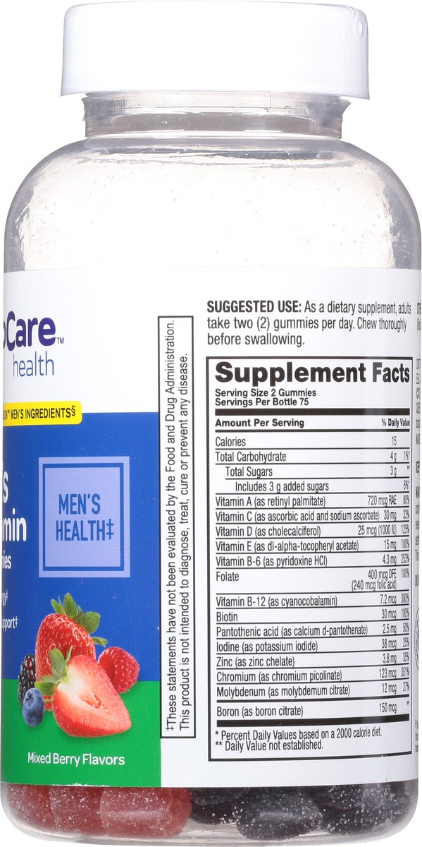 slide 4 of 9, TopCare Health Men's Strawberry and Berries Flavors Multivitamin 150 Adult Gummies, 150 ct