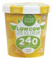 slide 1 of 1, Simple Truth Low Cow Lite Lemon Cake Ice Cream, 1 pint