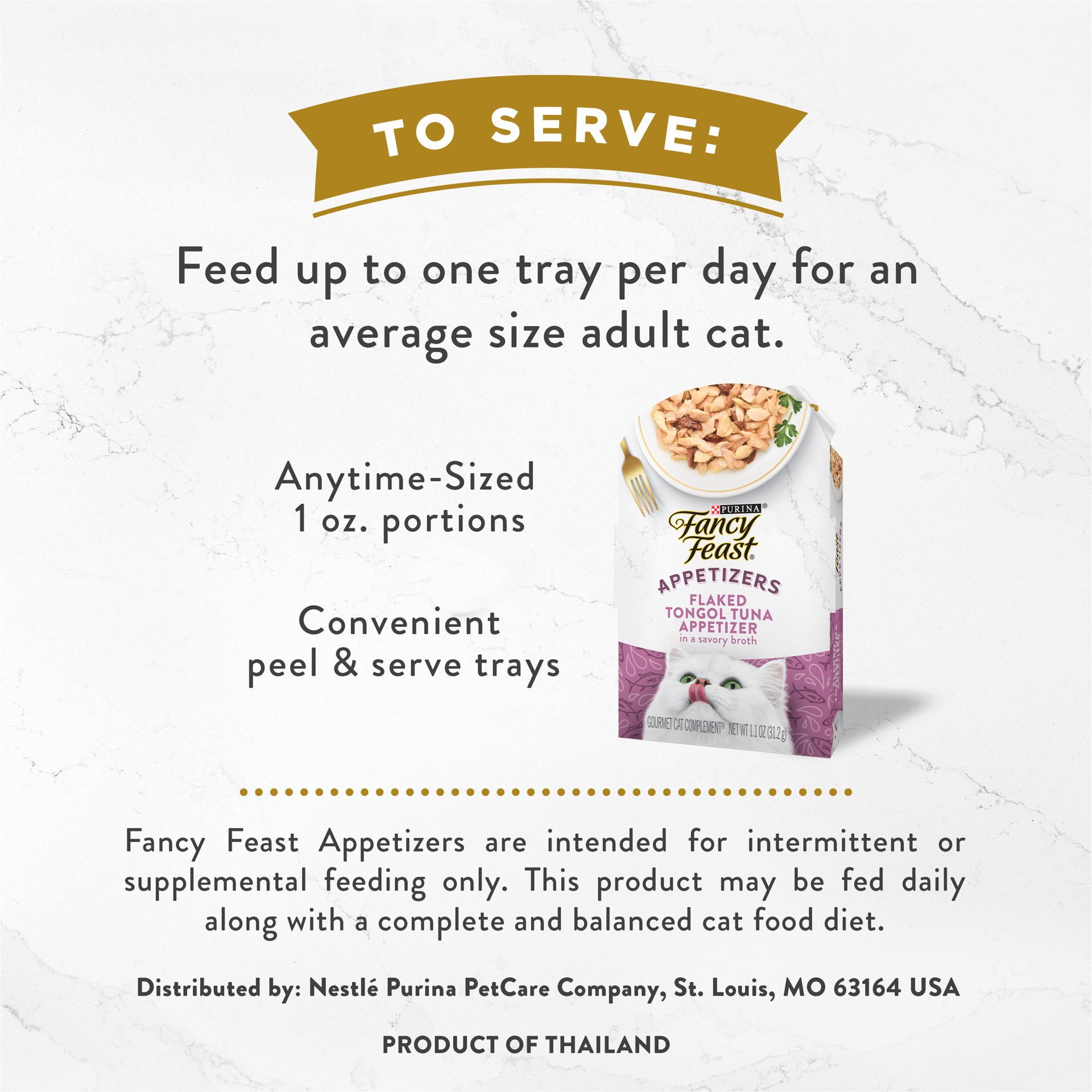 slide 5 of 7, Fancy Feast Purina Fancy Feast Appetizers Grain Free Cat Food Flaked Tongol Tuna Appetizer Lickable Cat Food Topper - 1.1 oz. Tray, 1.1 oz
