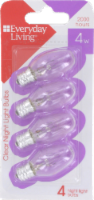 slide 1 of 1, Everyday Living 4-Watt Clear Night Light Bulbs, 4 ct