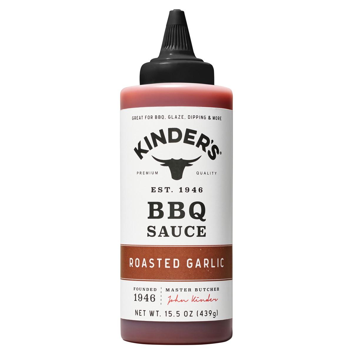 slide 1 of 1, Kinder's Roasted Garlic BBQ Sauce, 15.5 oz