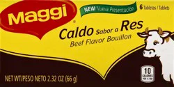 Maggi Caldo Sabor A Res Beef Flavor Bouillon Cubes, Beef Bouillon, Soup Seasoning, 6-CT