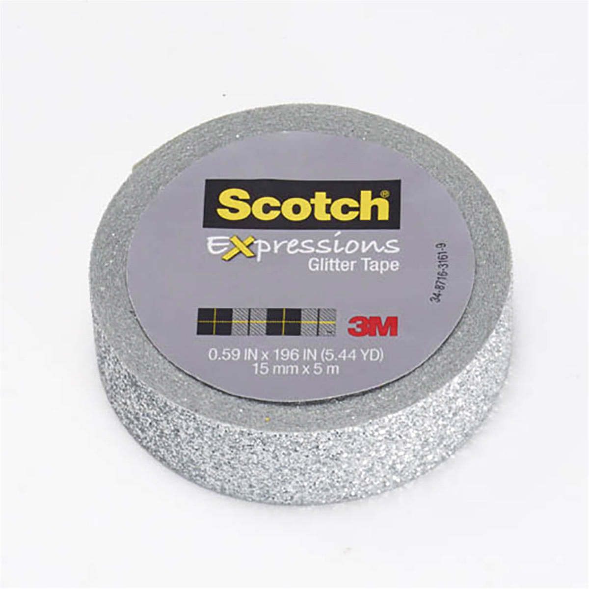 slide 1 of 3, Scotch Expressions Glitter Tape 59 in X 196 In Silver Glitter, 59 in