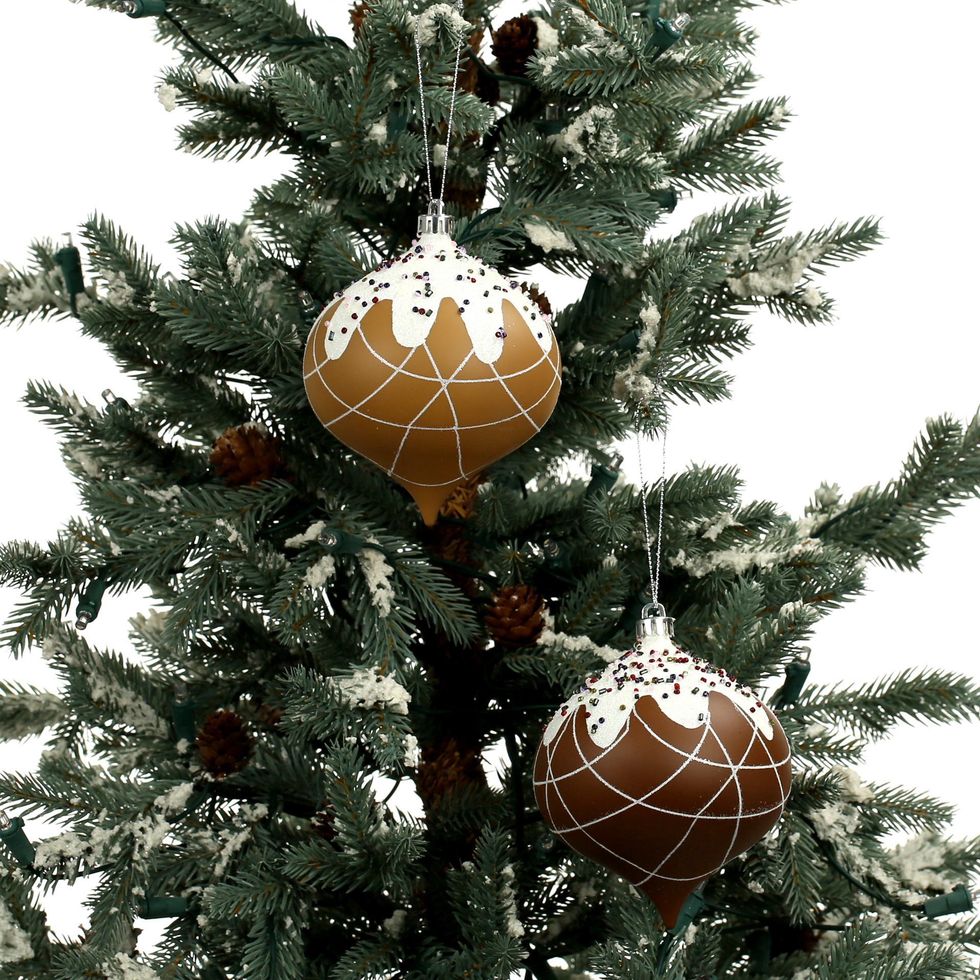 slide 2 of 4, 4 Pack 4.7" Gingerbread Sprinkle Shatterproof Onion Ornaments By Ashland, 4 ct
