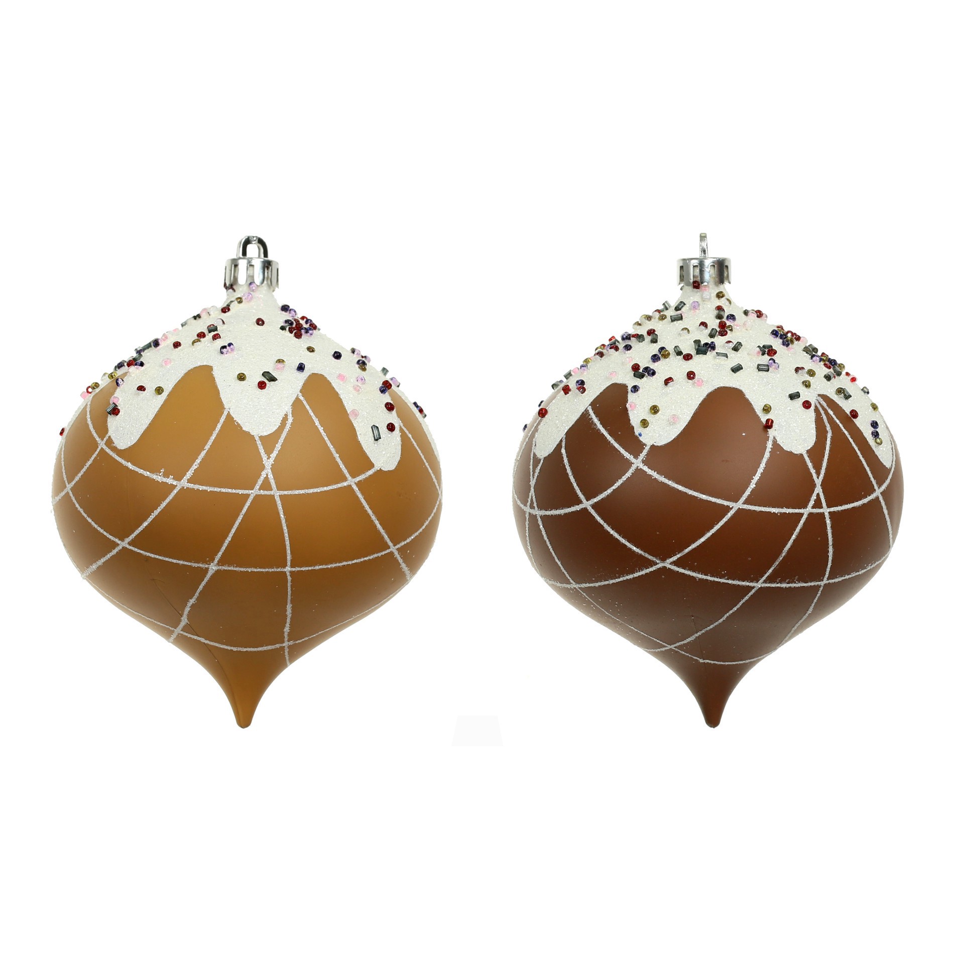 slide 4 of 4, 4 Pack 4.7" Gingerbread Sprinkle Shatterproof Onion Ornaments By Ashland, 4 ct