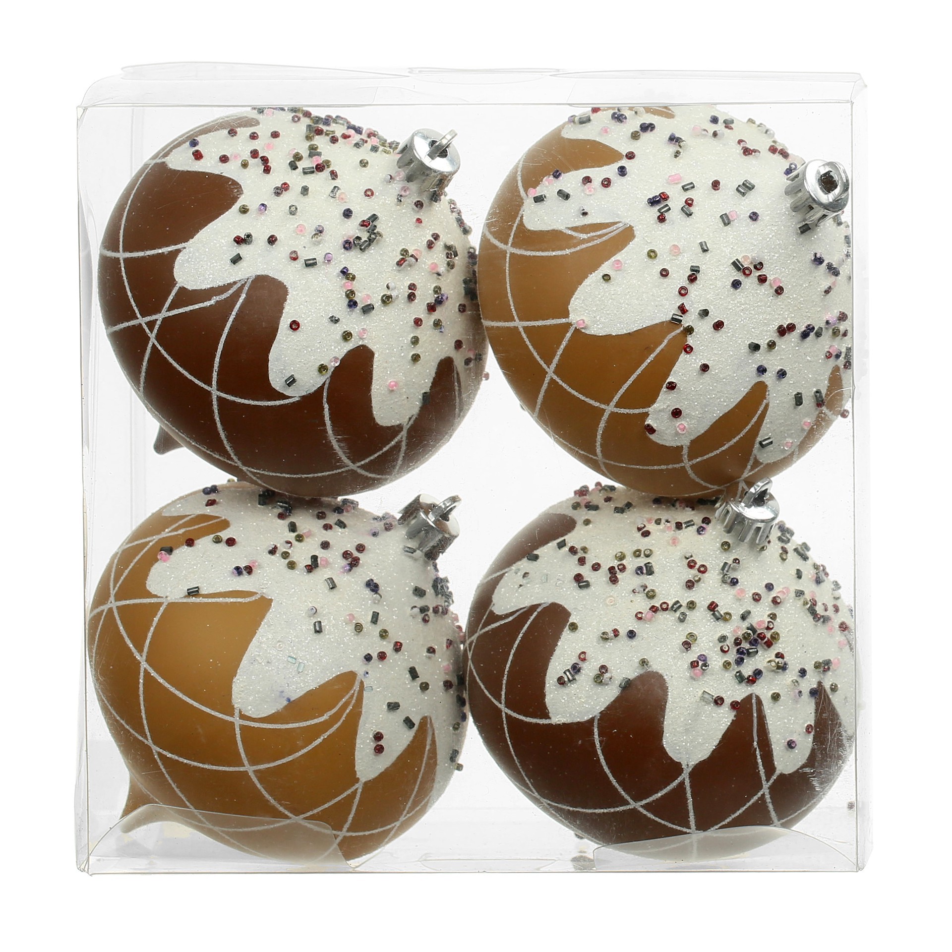 slide 3 of 4, 4 Pack 4.7" Gingerbread Sprinkle Shatterproof Onion Ornaments By Ashland, 4 ct