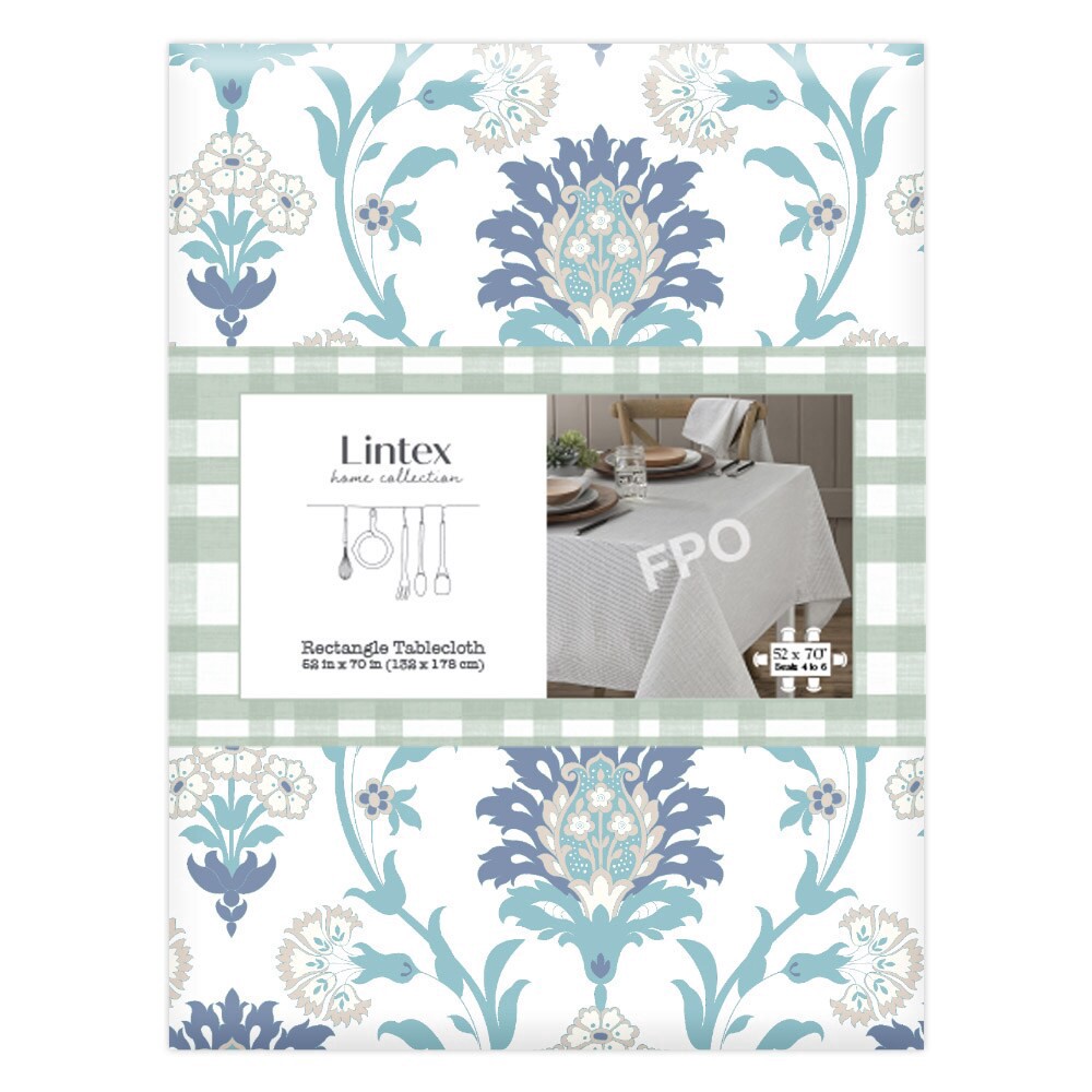 slide 1 of 1, Lintex Home Collection Rectangle Ava Polycotton Tablecloth, 52 in x 70 in