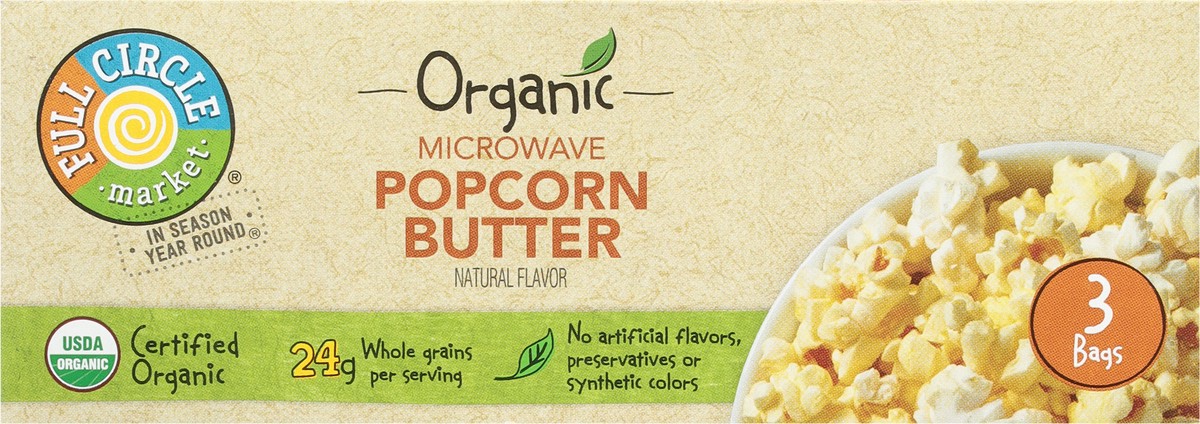 slide 4 of 9, Full Circle Market Organic Microwave Butter Popcorn 3 ea, 3 ct