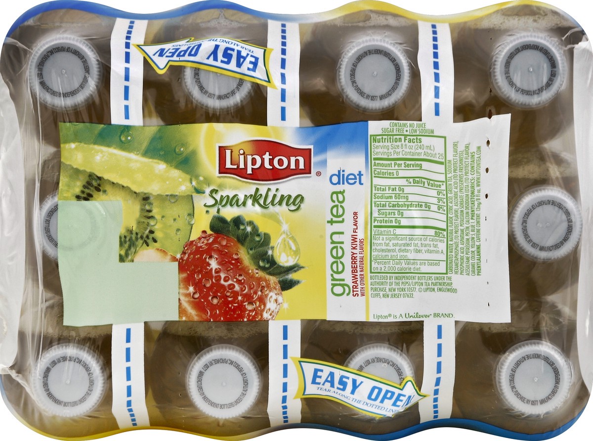 slide 3 of 4, Lipton Sparkling Diet Strawberry Kiwi Green Tea - 12 ct; 16.9 fl oz, 12 ct; 16.9 fl oz