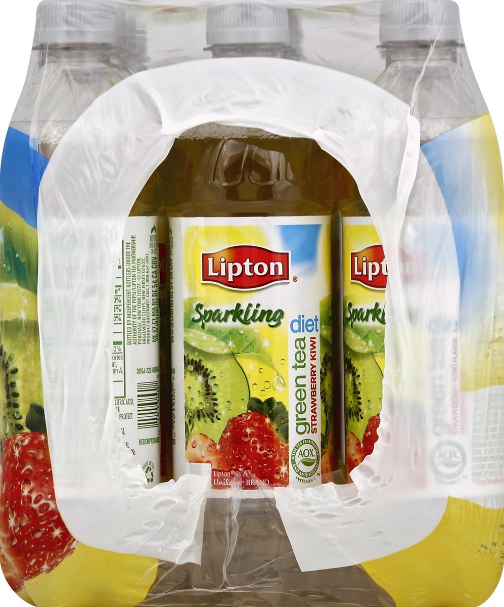 slide 4 of 4, Lipton Sparkling Diet Strawberry Kiwi Green Tea - 12 ct; 16.9 fl oz, 12 ct; 16.9 fl oz