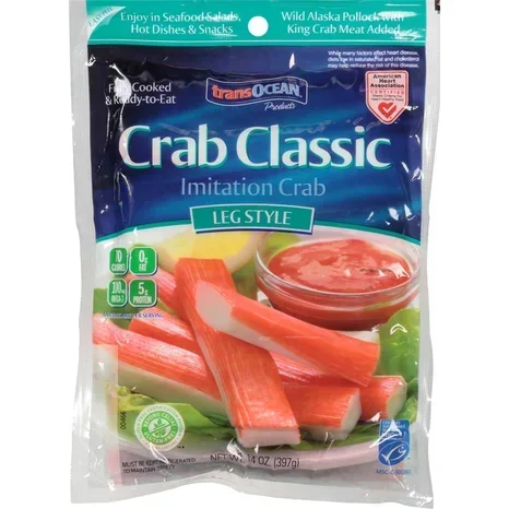 slide 1 of 9, Trans-Ocean Crab Classic Leg Style Imitation Crab 14 oz, 14 oz