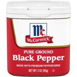 McCormick Pure Ground Black Pepper, 3.0 oz