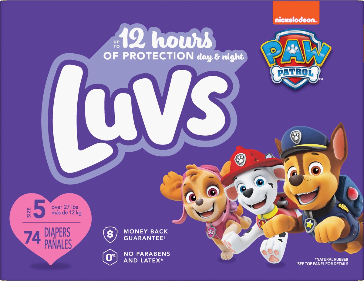 slide 4 of 9, Luvs Diapers Size 5 74 Count, 74 ct