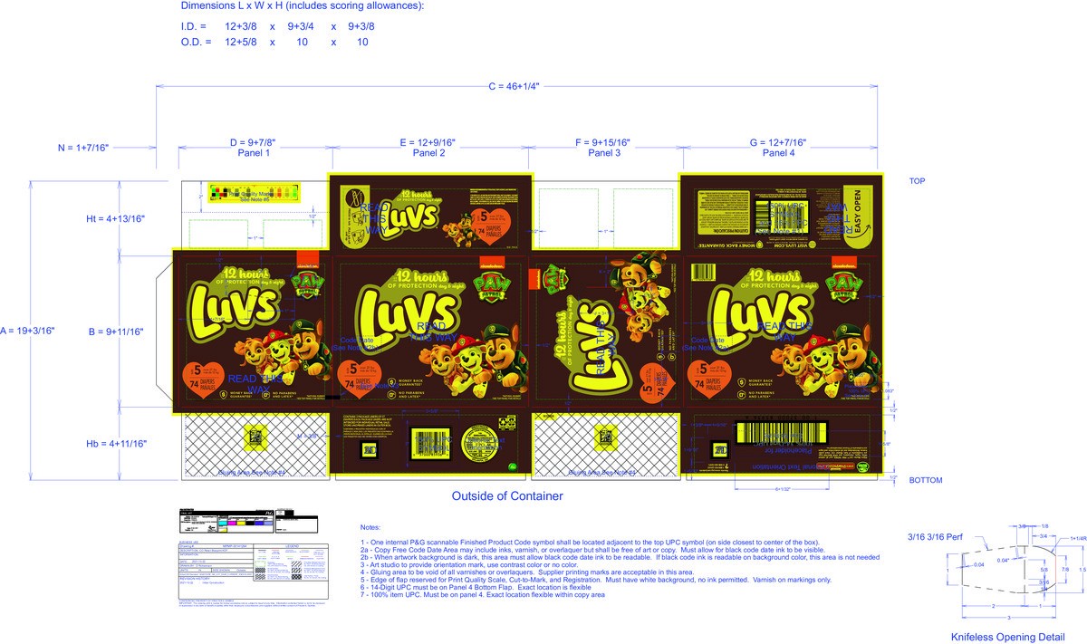 slide 9 of 9, Luvs Diapers Size 5 74 Count, 74 ct