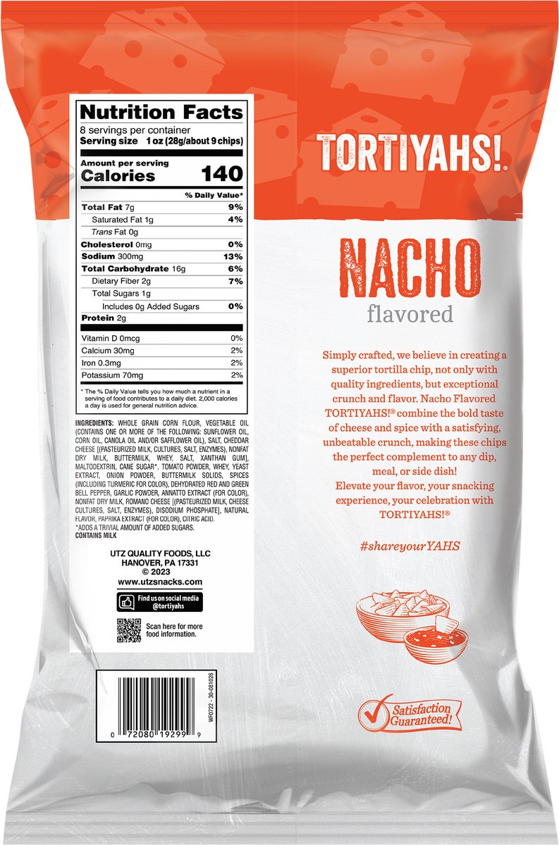 slide 9 of 9, Tortiyahs! Nacho Tortilla Chips, 8 oz