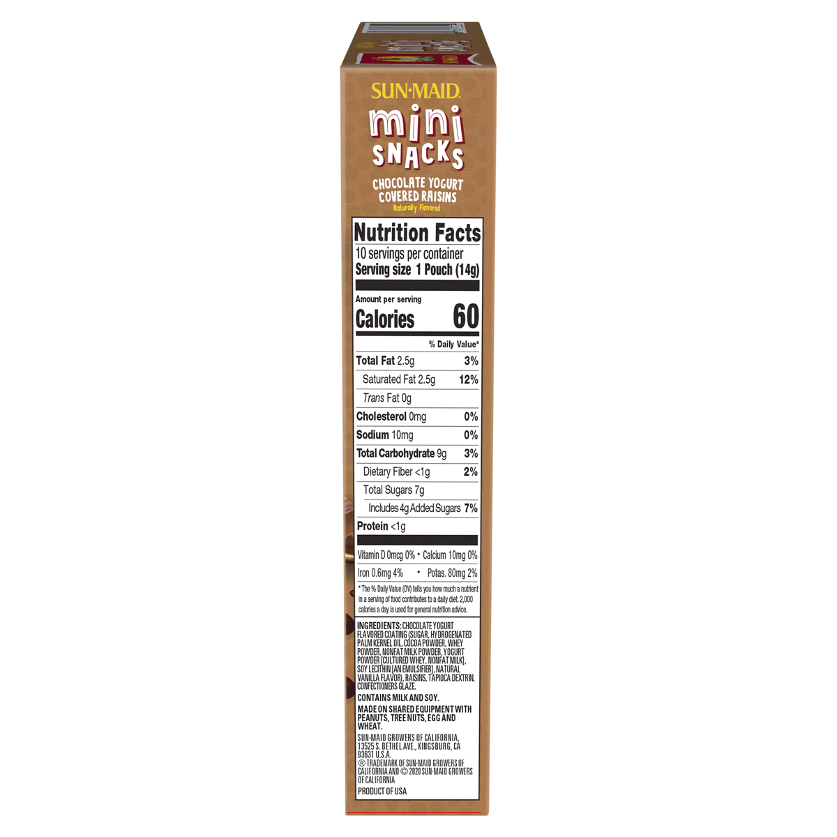 slide 8 of 21, Sun-Maid Chocolate Yogurt Covered Raisins 10-Count Box/.5oz Pouches, 5 oz