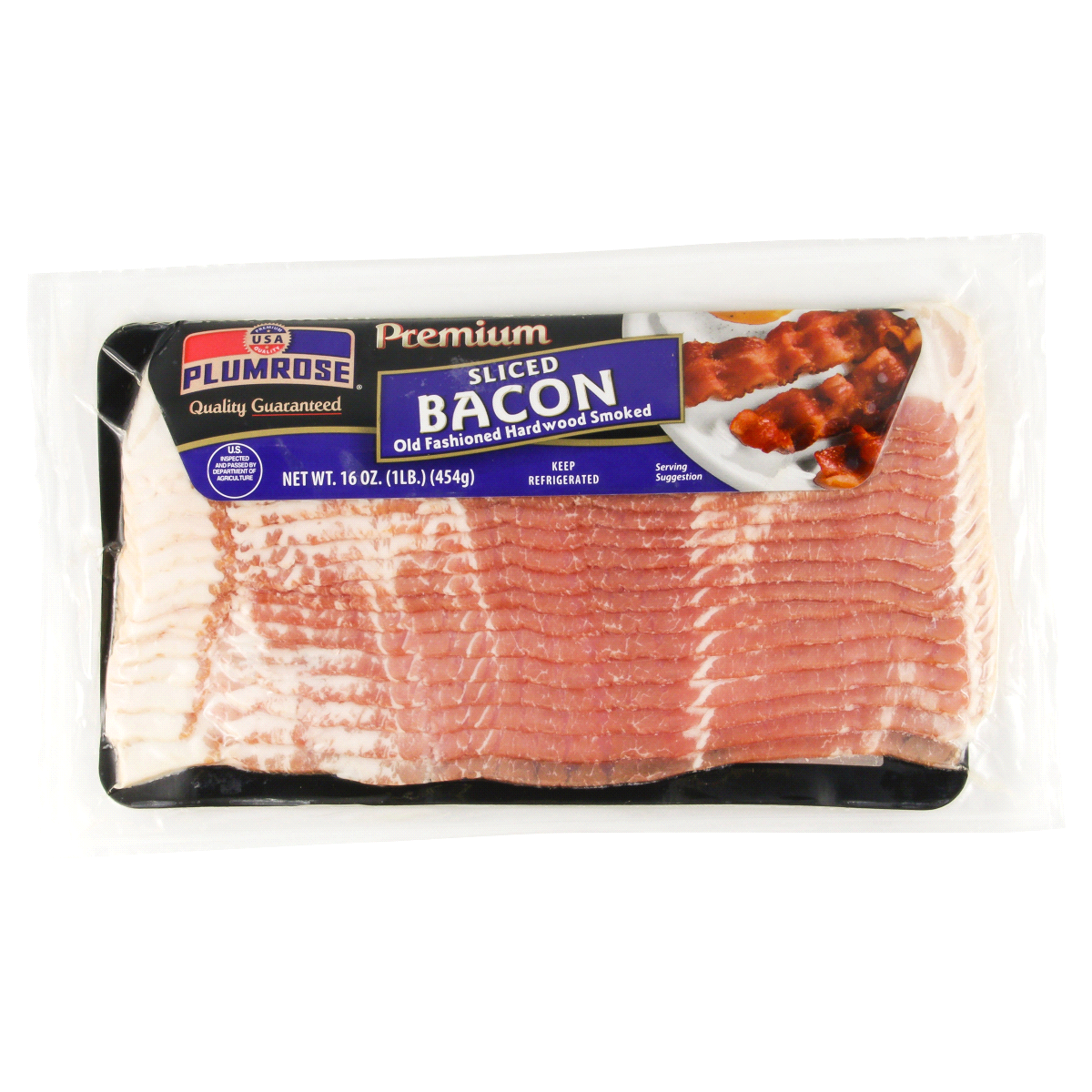 slide 1 of 1, Plumrose Premium Hickory Smoked Sliced Bacon, 16 oz