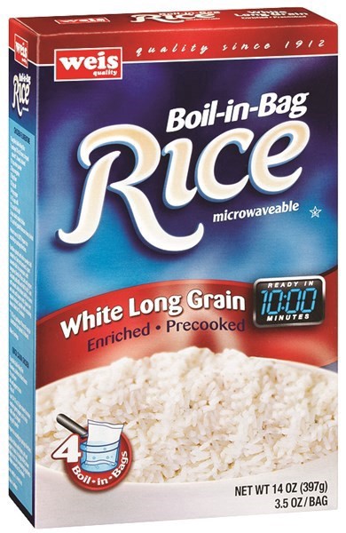 slide 1 of 6, Weis Quality White Long Grain Boil-In-Bag Rice, 14 oz