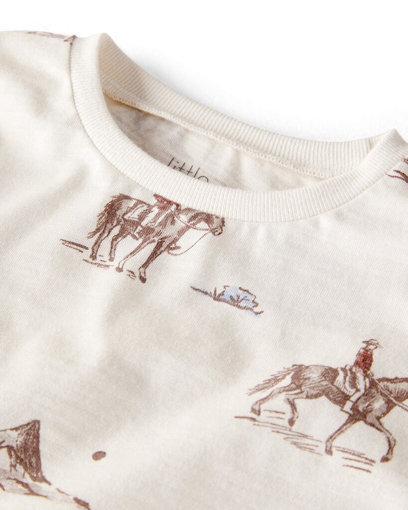 slide 4 of 4, Littleplanet Toddler Boy 2-Pack Organic Cotton Tees Western Rodeo, Caribou Brown 4T, 1 ct