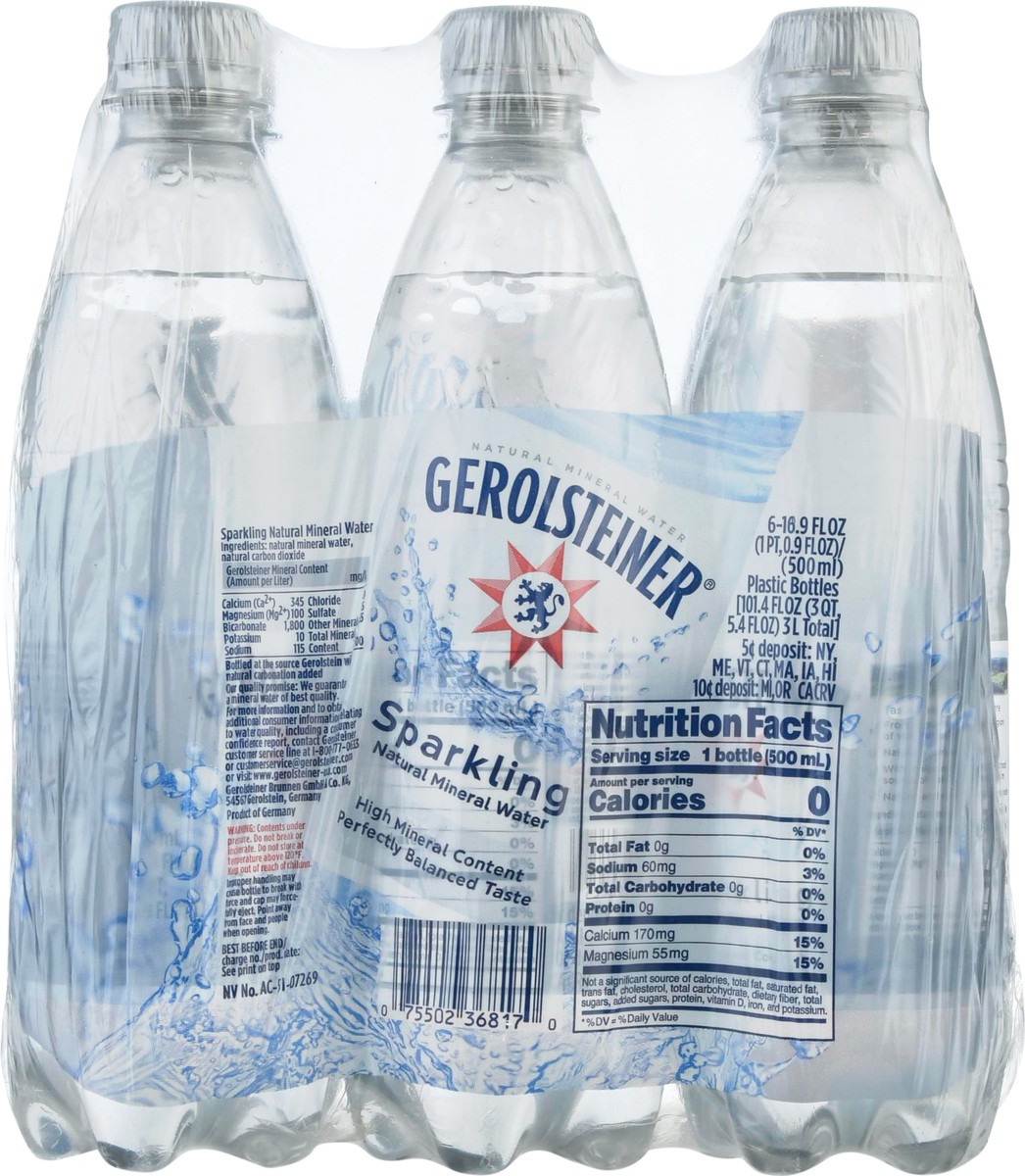 slide 5 of 14, Gerolsteiner Sparkling Mineral Water - 6 ct, 6 ct