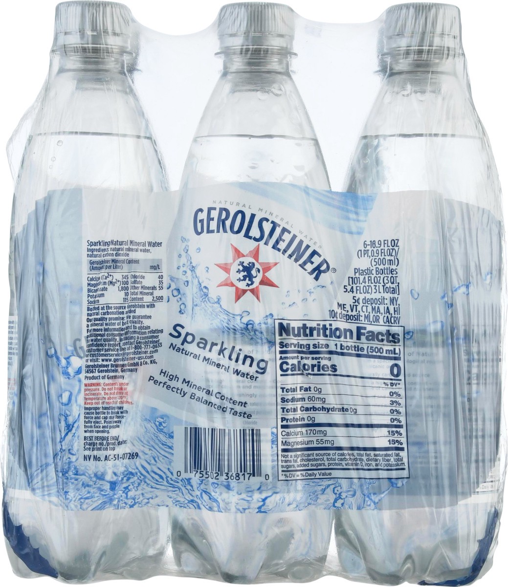 slide 8 of 14, Gerolsteiner Sparkling Mineral Water - 6 ct, 6 ct