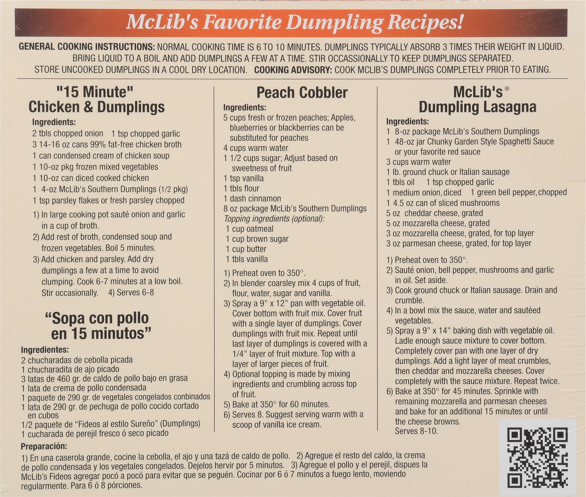 slide 5 of 9, Mclib's Southern Dumplings, 8 oz