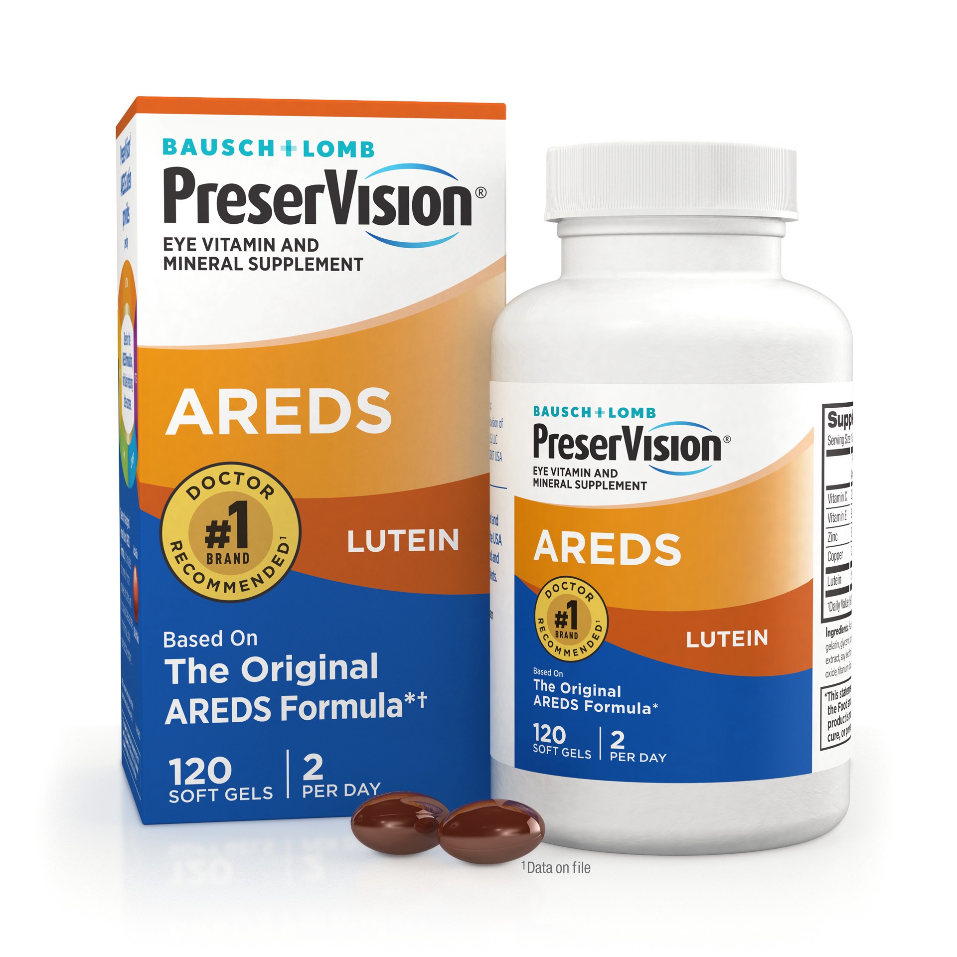 slide 1 of 1, PreserVision AREDS Lutein Eye Vitamin & Mineral Supplement, Beta-Carotene Free, Soft Gels, 120 ct, 120 ct