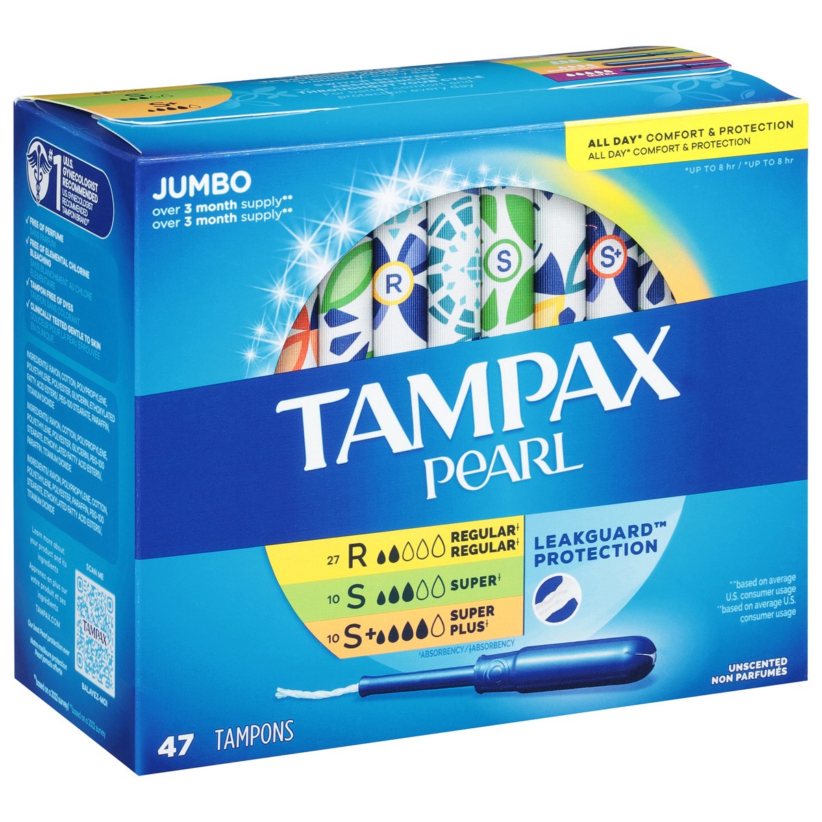  Tampax Pocket Pearl Tampons, Regular/Super/Super Plus