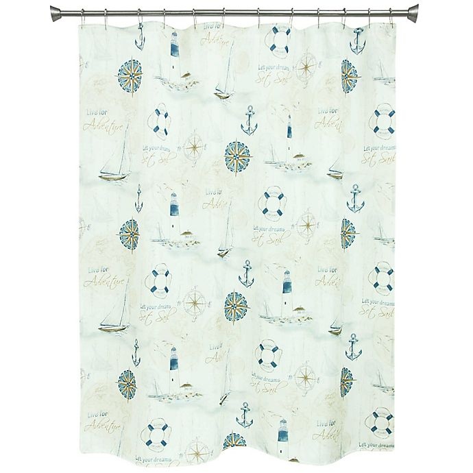 slide 2 of 2, Bacova Seas the Day Shower Curtain - Off White/Blue, 1 ct