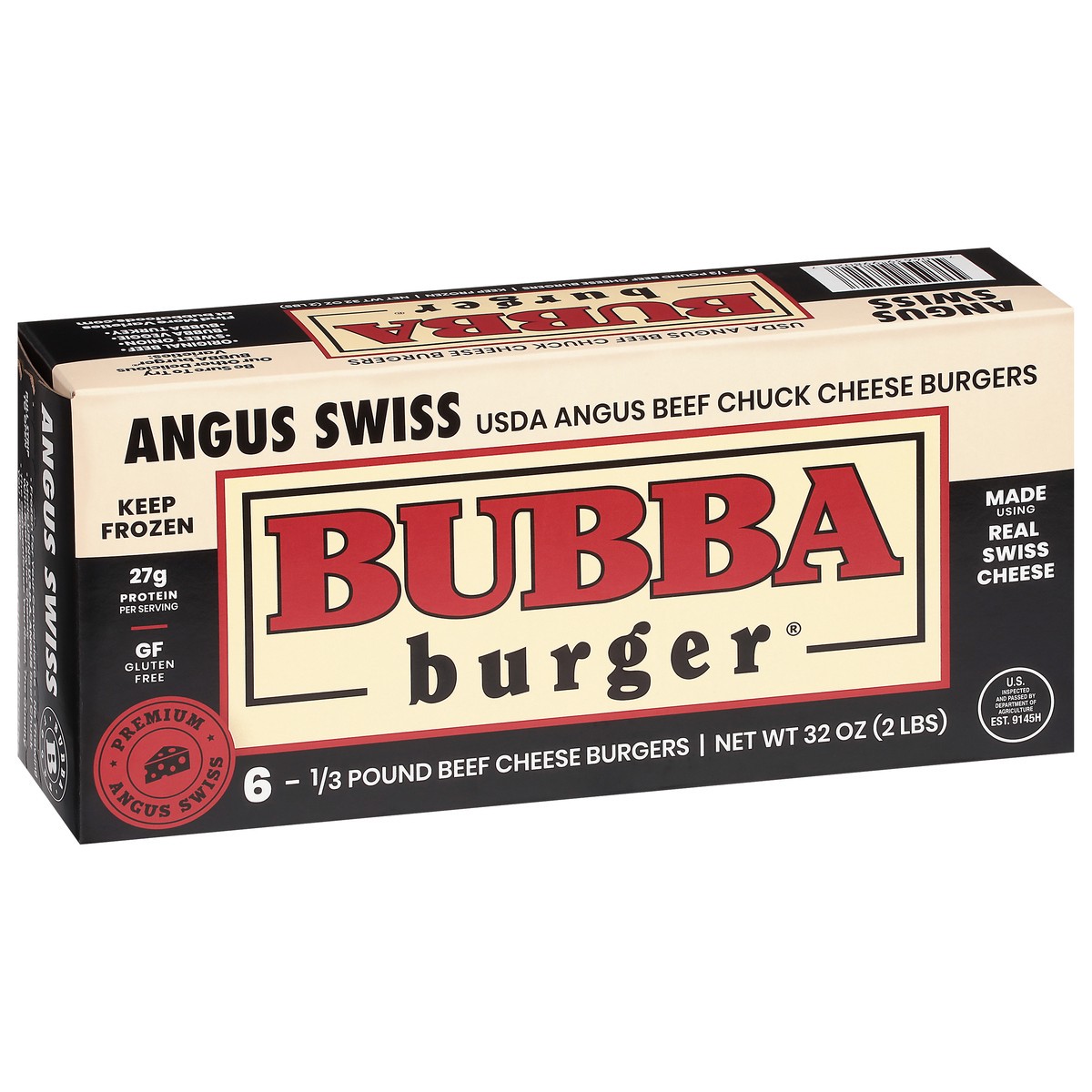 slide 4 of 9, BUBBA Burger Cheese Burgers, Angus Swiss, 6 ct