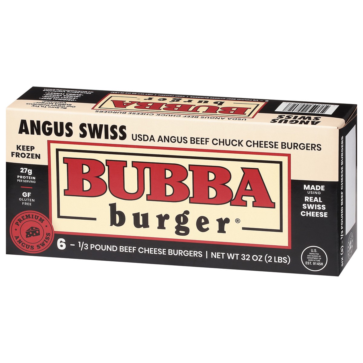 slide 2 of 9, BUBBA Burger Cheese Burgers, Angus Swiss, 6 ct
