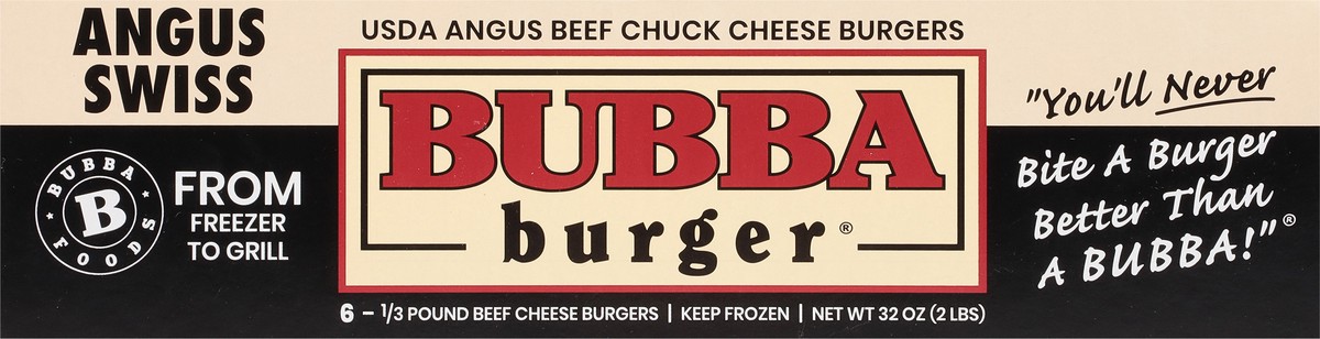 slide 9 of 9, BUBBA Burger Cheese Burgers, Angus Swiss, 6 ct