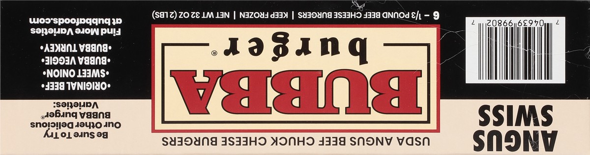 slide 6 of 9, BUBBA Burger Cheese Burgers, Angus Swiss, 6 ct