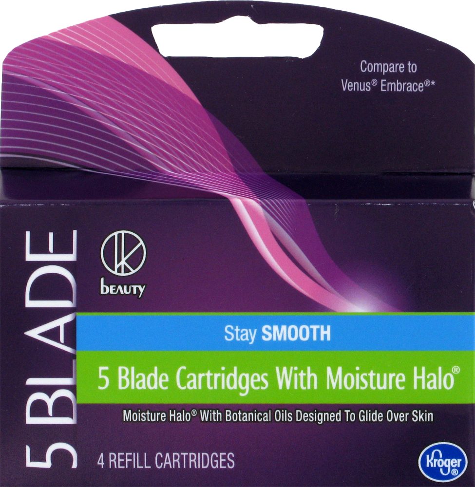 slide 1 of 1, Kroger Women's 5-Blade Shaver Cartridge Refills, 4 ct