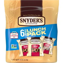 Snyder's of Hanover Mini Pretzels Lunch-Box Sized Snack Packs, 6 Pack