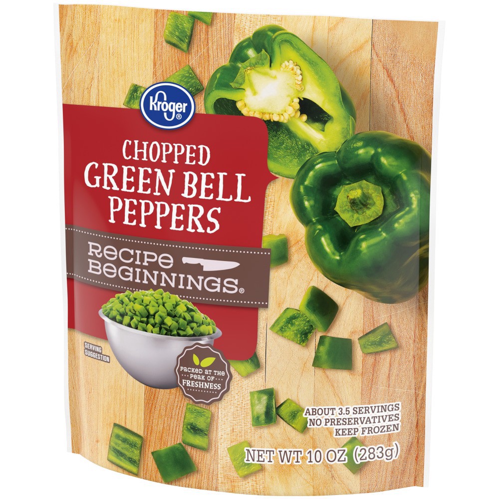 slide 5 of 6, Kroger Chopped Green Bell Peppers, 10 oz