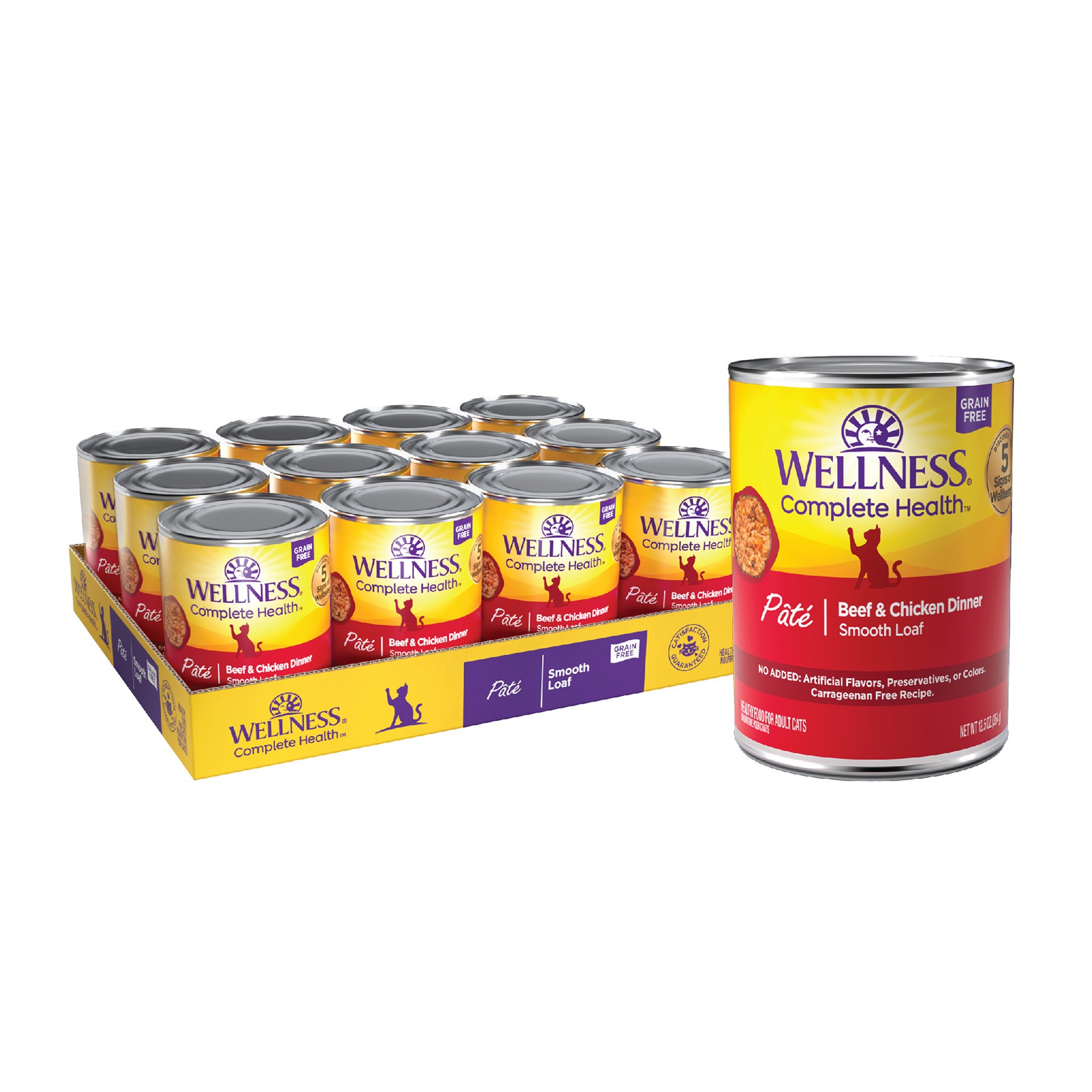 slide 1 of 5, Wellness Well Cat Can Beef & Chicken, 12.5 oz