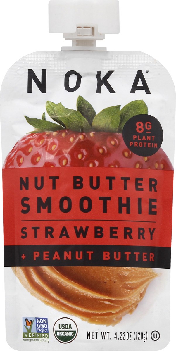 slide 4 of 13, NOKA Strawberry + Peanut Butter Nut Butter Smoothie 4.22 oz, 4.22 oz