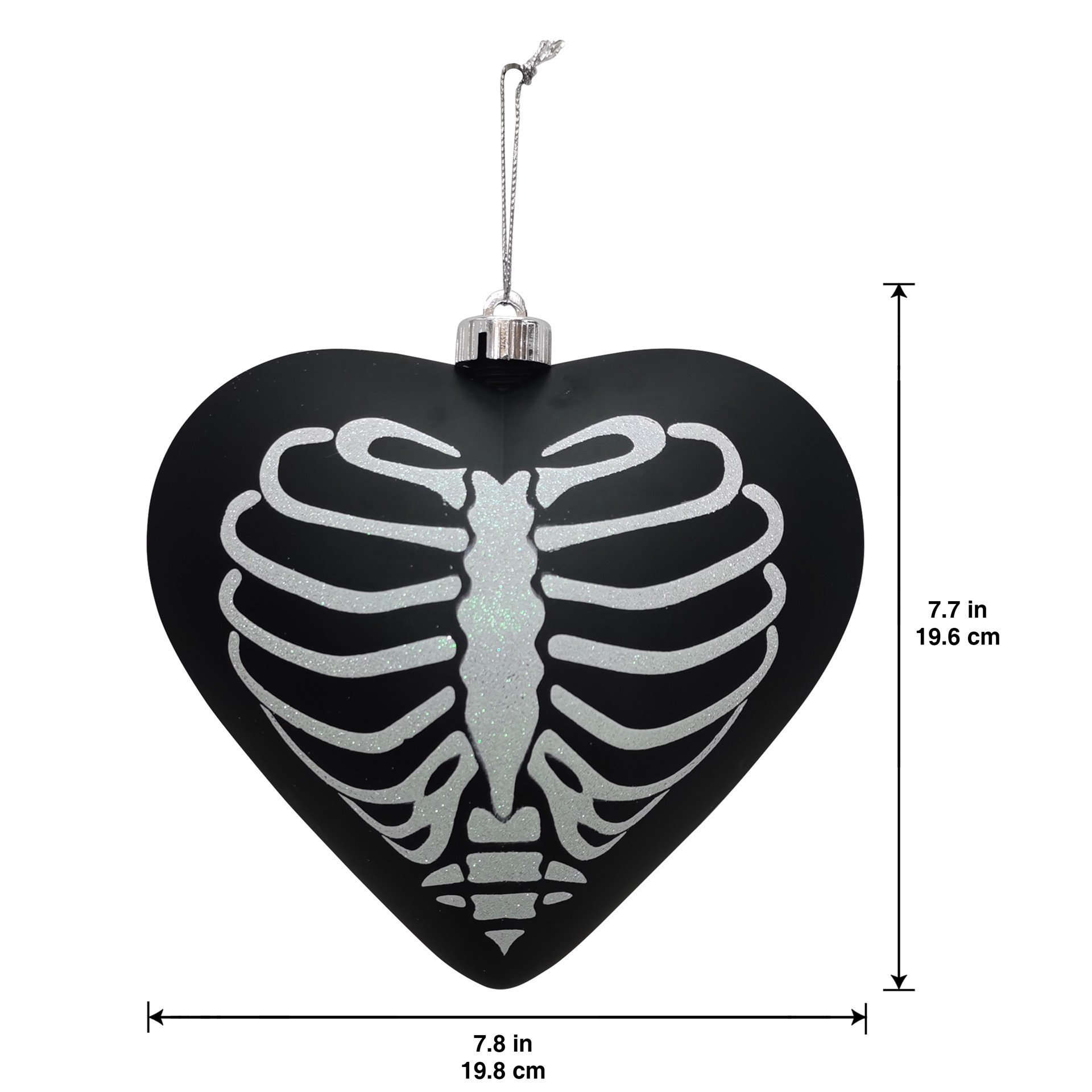 slide 3 of 3, Giant Skeleton Heart Halloween Ornament By Ashland, 7.83 in x 3.9 in x 7.75 in
