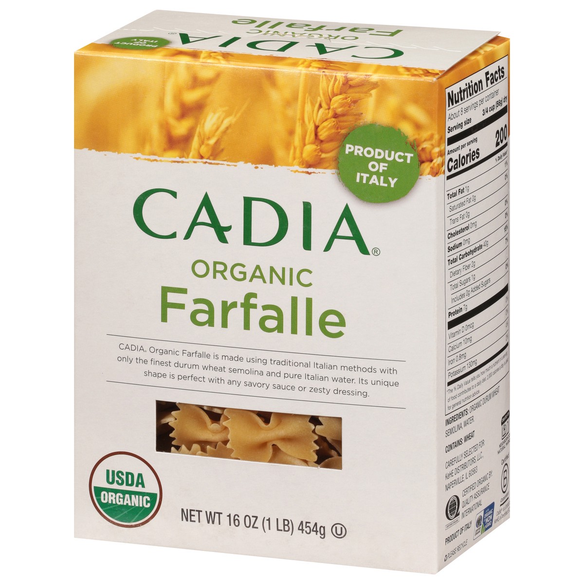 slide 13 of 14, Cadia Pasta Farfalle Organic, 16 oz