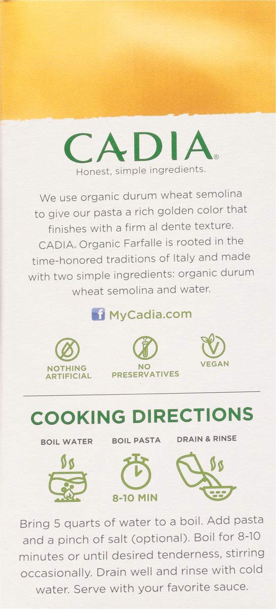 slide 6 of 14, Cadia Pasta Farfalle Organic, 16 oz