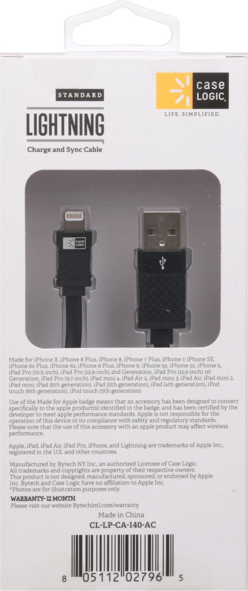 slide 4 of 11, Case Logic Flat Lightning iPhone Cable, 3.5 ft